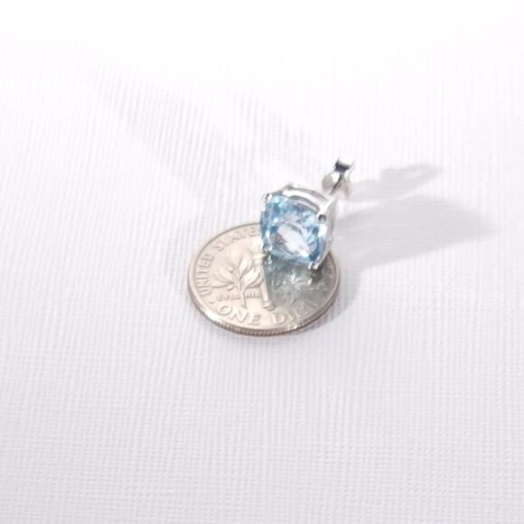 Sky Blue Topaz Post Earrings 7.5 cttw - Picture 7 of 7